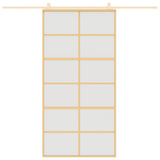 VidaXL Schiebetür 102,5x205 cm mattes ESG-Glas und Aluminium goldfarben