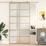 VidaXL Schiebetür 102,5x205 cm mattes ESG-Glas und Aluminium goldfarben