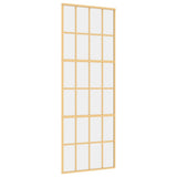 Vidaxx Schiebetür 76x205 cm klares ESG-Glas und goldfarbenes Aluminium