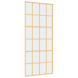 Vidaxx Schiebetür 90x205 cm klares ESG-Glas und Aluminium goldfarben