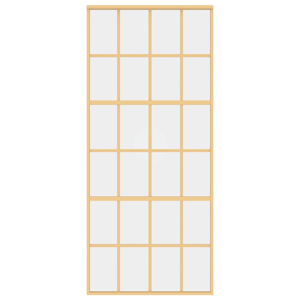Vidaxx Schiebetür 90x205 cm klares ESG-Glas und Aluminium goldfarben