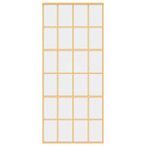 Vidaxx Schiebetür 90x205 cm klares ESG-Glas und Aluminium goldfarben