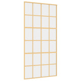 VidaXL Schiebetür 102,5 x 205 cm, klares ESG-Glas und goldfarbenes Aluminium