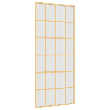 Vidaxx Schiebetür 90x205 cm ESG-Glas matt und Aluminium goldfarben