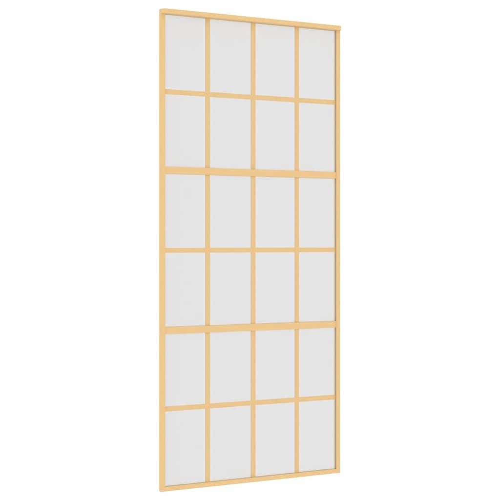 VidaXL Schiebetür 90x205 cm mattes ESG-Glas und Aluminium goldfarben
