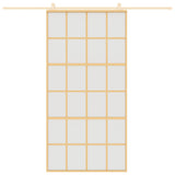 VidaXL Schiebetür 102,5x205 cm mattes ESG-Glas und Aluminium goldfarben