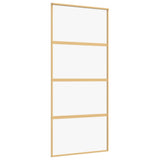 Vidaxx Schiebetür 90x205 cm klares ESG-Glas und Aluminium goldfarben