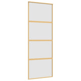 Vidaxx Schiebetür 76x205 cm ESG-Glas matt und Aluminium goldfarben