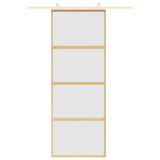 VidaXL Schiebetür 76x205 cm mattes ESG-Glas und Aluminium goldfarben