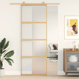 VidaXL Schiebetür 76x205 cm mattes ESG-Glas und Aluminium goldfarben