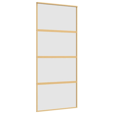 Vidaxx Schiebetür 90x205 cm ESG-Glas matt und Aluminium goldfarben
