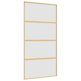 Vidaxx Schiebetür 102,5x205 cm ESG-Glas matt und Aluminium goldfarben