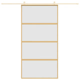 Vidaxx Schiebetür 102,5x205 cm ESG-Glas matt und Aluminium goldfarben