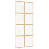 Vidaxx Schiebetür 90x205 cm klares ESG-Glas und Aluminium goldfarben