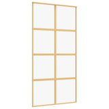 Vidaxx-Schiebetür 102,5 x 205 cm, klares ESG-Glas und Aluminium-Goldfarbe