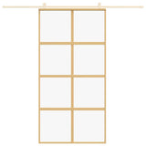 Vidaxx-Schiebetür 102,5 x 205 cm, klares ESG-Glas und Aluminium-Goldfarbe