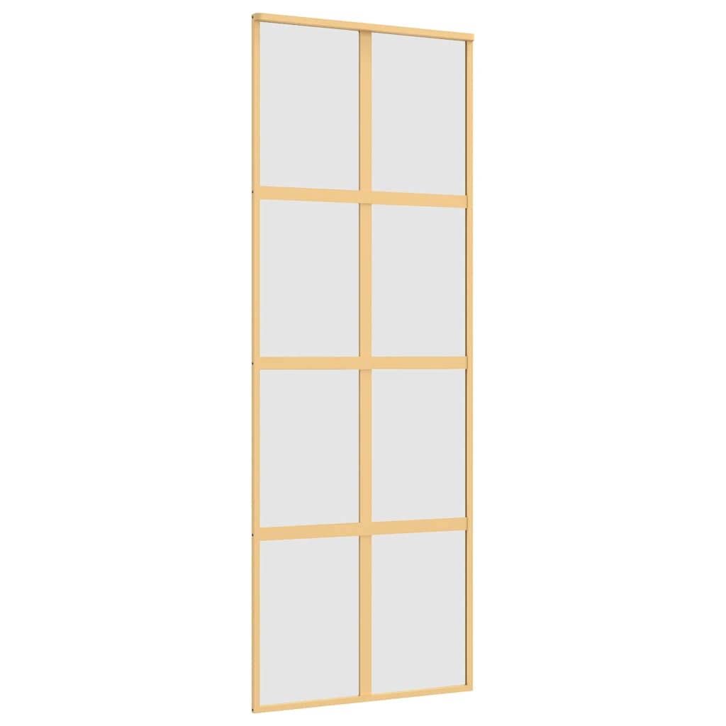 Vidaxx Schiebetür 76x205 cm ESG-Glas matt und Aluminium goldfarben