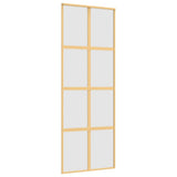 Vidaxx Schiebetür 76x205 cm ESG-Glas matt und Aluminium goldfarben