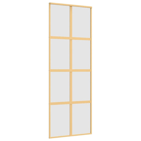 Vidaxx Schiebetür 76x205 cm ESG-Glas matt und Aluminium goldfarben