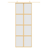Vidaxx Schiebetür 76x205 cm ESG-Glas matt und Aluminium goldfarben