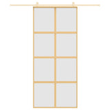 Vidaxx Schiebetür 90x205 cm ESG-Glas matt und Aluminium goldfarben