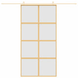 Vidaxx Schiebetür 102,5x205 cm ESG-Glas matt und Aluminium goldfarben