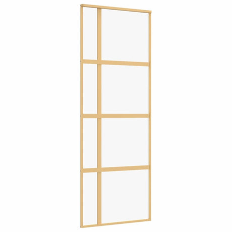 Vidaxx Schiebetür 76x205 cm klares ESG-Glas und goldfarbenes Aluminium