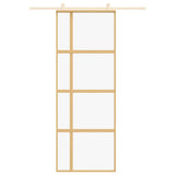 Vidaxx Schiebetür 76x205 cm klares ESG-Glas und goldfarbenes Aluminium