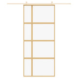 Vidaxx Schiebetür 90x205 cm klares ESG-Glas und Aluminium goldfarben
