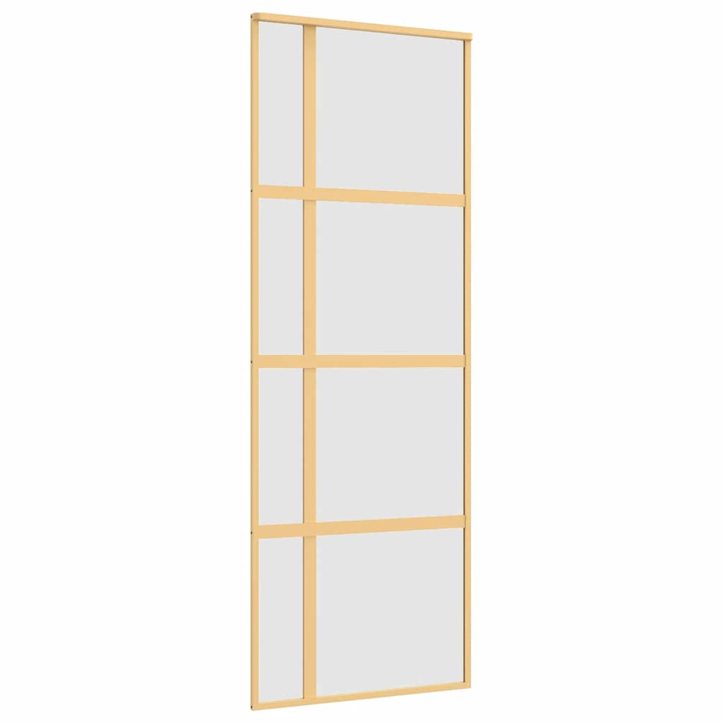 Vidaxl schuifdeur 76x205 cm mat esg-glas en aluminium goudkleurig