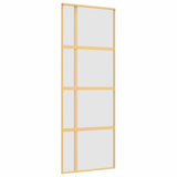 Vidaxl schuifdeur 76x205 cm mat esg-glas en aluminium goudkleurig