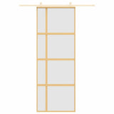 Vidaxl schuifdeur 76x205 cm mat esg-glas en aluminium goudkleurig
