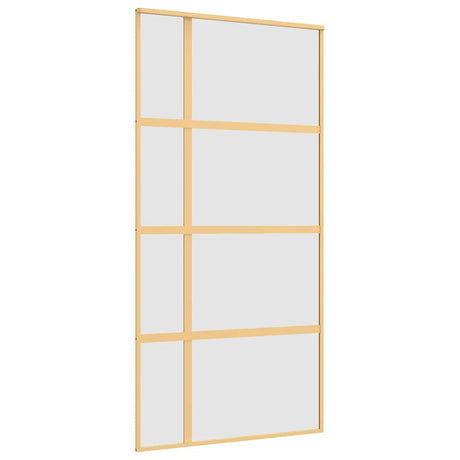Vidaxx Schiebetür 102,5x205 cm ESG-Glas matt und Aluminium goldfarben
