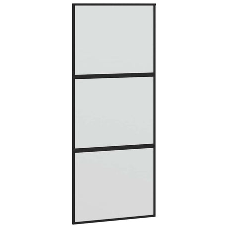 Vidaxx Schiebetür 90x205 cm Hartglas und Aluminium schwarz