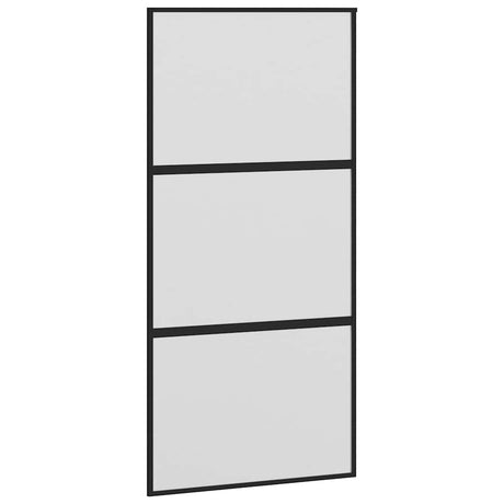 Vidaxx Schiebetür 102,5x205 cm Hartglas und Aluminium schwarz