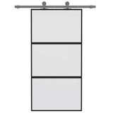 Vidaxx Schiebetür 102,5x205 cm Hartglas und Aluminium schwarz