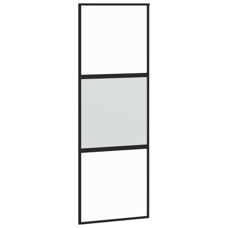Vidaxx Schiebetür 76x205 cm Hartglas und Aluminium schwarz