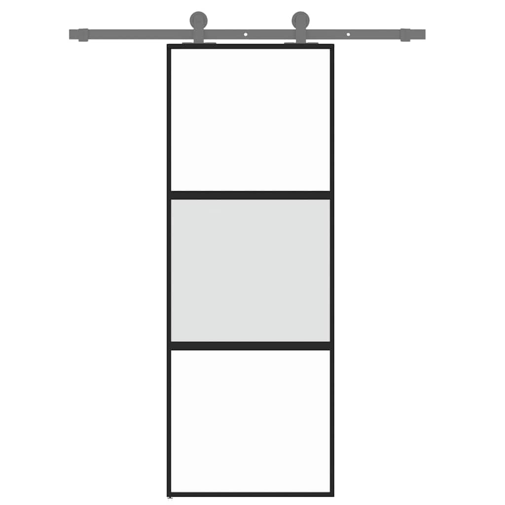 Vidaxx Schiebetür 76x205 cm Hartglas und Aluminium schwarz