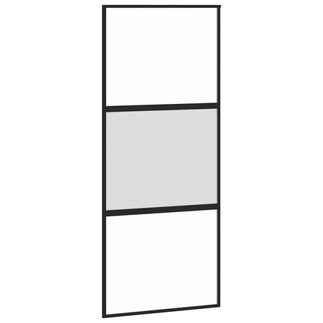Vidaxx Schiebetür 90x205 cm Hartglas und Aluminium schwarz
