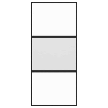 Vidaxx Schiebetür 90x205 cm Hartglas und Aluminium schwarz