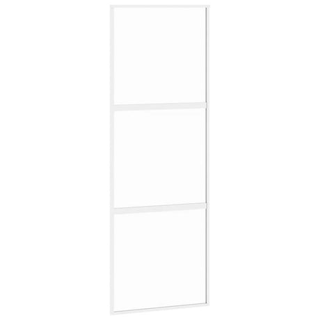 Vidaxx Schiebetür 76x205 cm Hartglas und Aluminium weiß