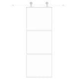 Vidaxx Schiebetür 76x205 cm Hartglas und Aluminium weiß