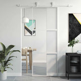 Vidaxx Schiebetür 76x205 cm Hartglas und Aluminium weiß