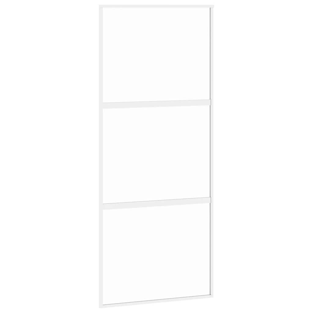 Vidaxx Schiebetür 90x205 cm Hartglas und Aluminium weiß