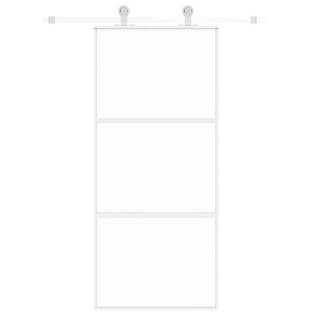 VidaXL Schiebetür 90x205 cm gehärtetes Glas und Aluminium weiß