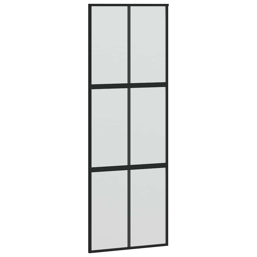 VidaXL Schiebetür 90x205 cm gehärtetes Glas und Aluminium schwarz