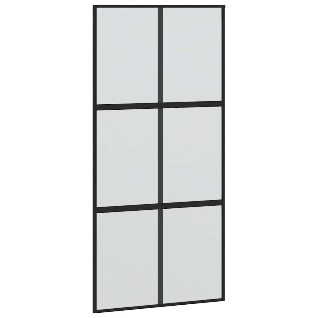 Vidaxx Schiebetür 102,5x205 cm Hartglas und Aluminium schwarz