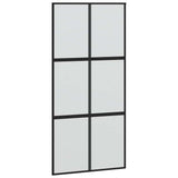Vidaxx Schiebetür 102,5x205 cm Hartglas und Aluminium schwarz