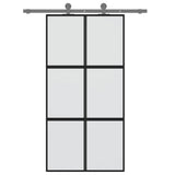 VidaXL Schiebetür 102,5x205 cm gehärtetes Glas und Aluminium schwarz