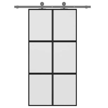 VidaXL Schiebetür 102,5x205 cm gehärtetes Glas und Aluminium schwarz